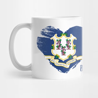 U.S. State - I Love Connecticut - Connecticut Flag Mug